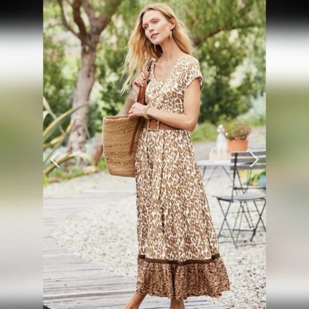 Soft Surroundings Kara Leopard Print Maxi Dress